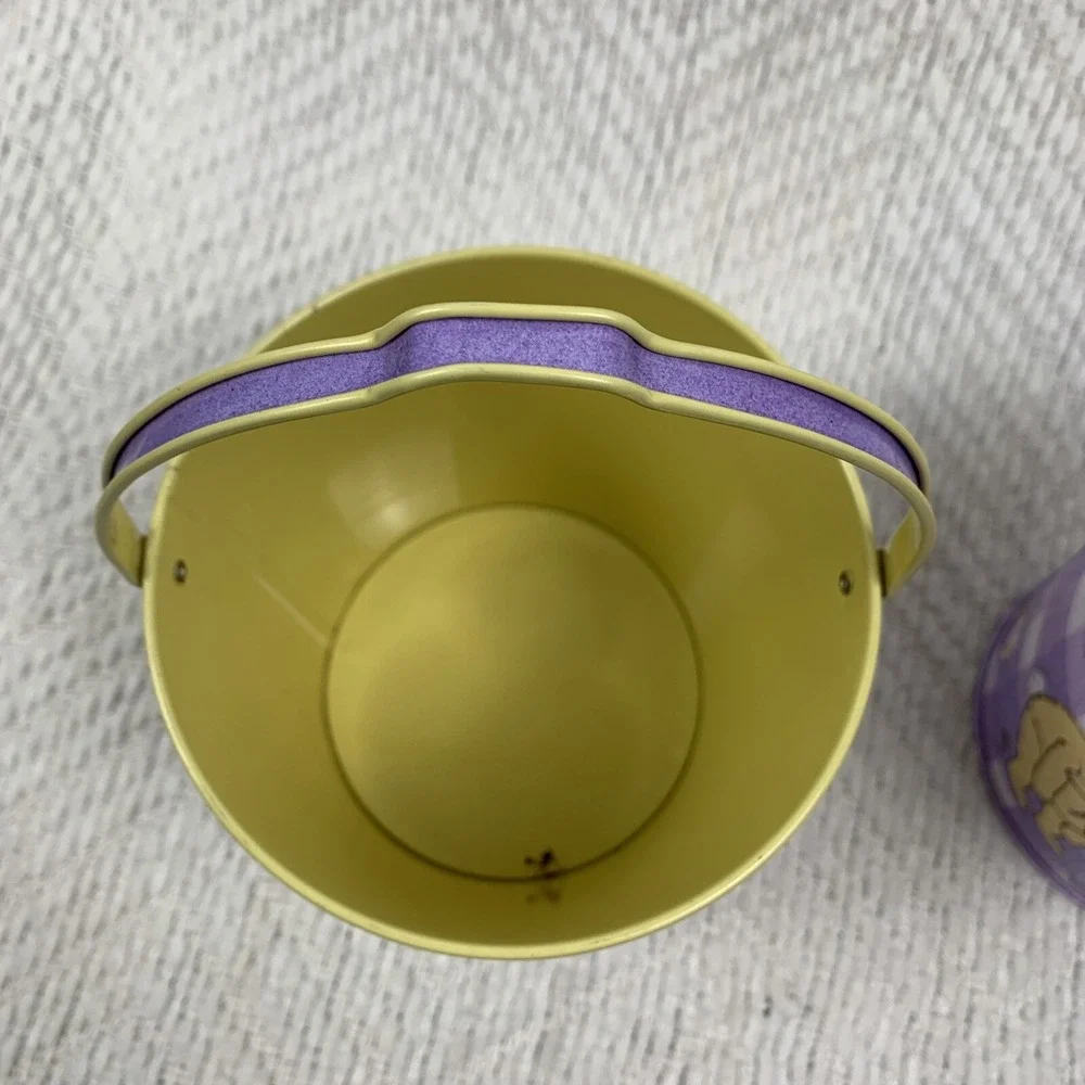 Vintage Classic Winnie the Pooh Bear metal Easter pails Lot‎ Of 2 Piglet Pastel